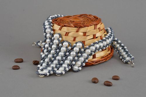 Beaded necklace handmade elegant accessory gift for woman beaded jewelry - MADEheart.com