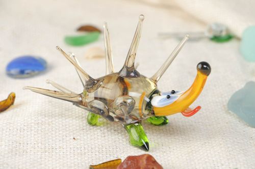 Figura de vidrio pequeña de colores hecha a mano Erizo - MADEheart.com