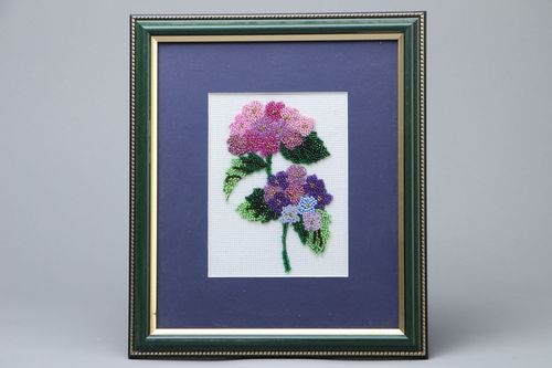 Embroidered beaded picture Flowers - MADEheart.com