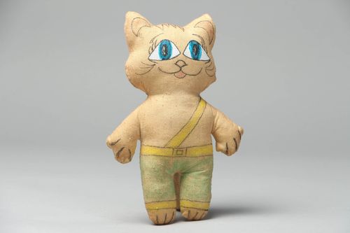 Gatto carino fatto a mano pupazzo di peluche giocattolo simpatico da bambini - MADEheart.com
