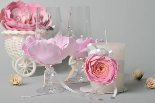 Handmade wedding glasses wedding candle wedding decorations wedding gift ideas - MADEheart.com