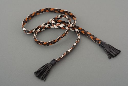 Braided leather belt - MADEheart.com