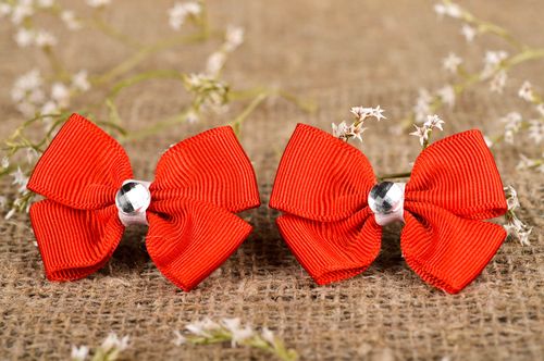Frisur Haarspangen handmade Haar Accessoires in Rot originelles Geschenk - MADEheart.com