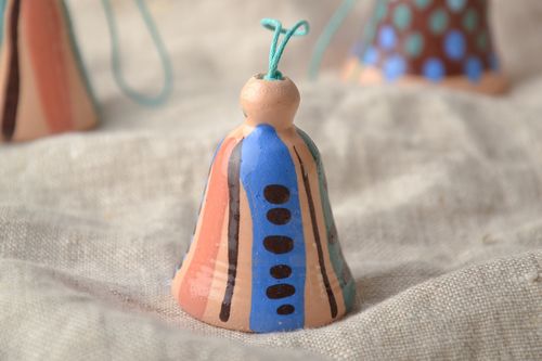 Handmade interior ceramic bell painted with colorful enamels - MADEheart.com