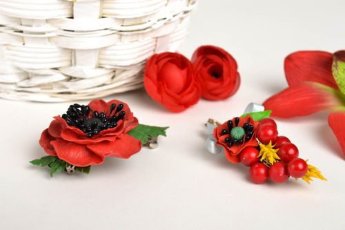 Blumen Brosche handmade Haar Spange stilvolle Mode Accessoires Mode Schmuck Set - MADEheart.com