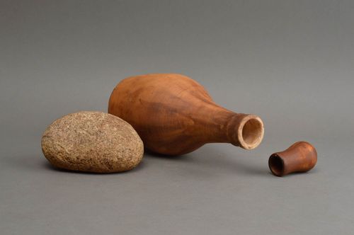 Botella de cerámica hecha a mano garrafa de barro rojo vajilla original - MADEheart.com