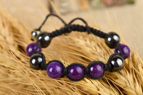 Handmade bright elegant bracelet unusual trendy bracelet jewelry in violet color - MADEheart.com