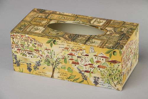 Boîte à serviette en bois fait main - MADEheart.com