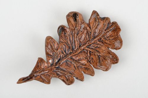 Repose cuillère fait main Ustensile de cuisine feuille céramique Art de table - MADEheart.com