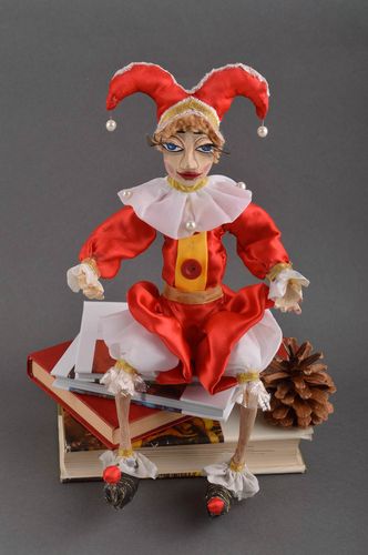 Декоративная кукла ручной работы кукла для интерьера кукла из глины Арлекино - MADEheart.com