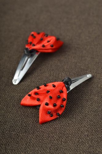 Stylish handmade textile barrettes 2 pieces hair clip designer hair accessories - MADEheart.com