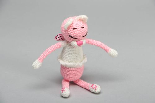 Poupée en laine Chat en jupe originale - MADEheart.com