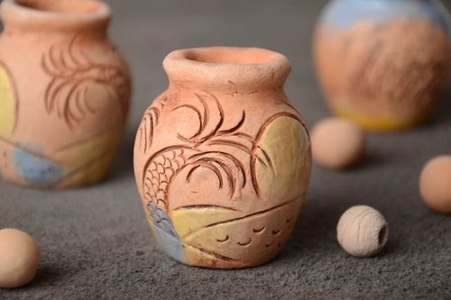 Dekorativer Krug für Interieur mit Bemalung für Dekor Geschenk Handarbeit - MADEheart.com