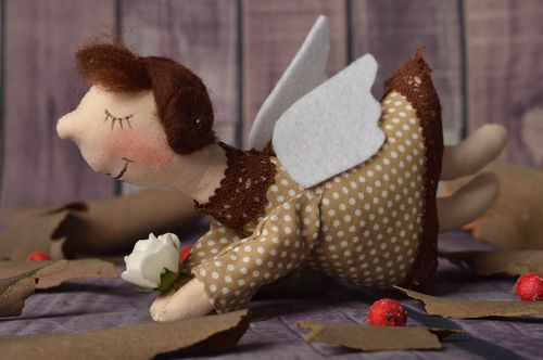 Muñeca de tela hecha a mano juguete decorativo colgante de pared ángel - MADEheart.com