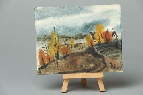 Gemälde mit Aquarellfarben Abend  - MADEheart.com