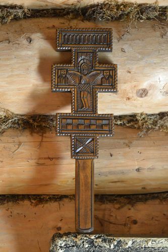 Крест ручной работы резной крест украшение на стену христианский оберег - MADEheart.com