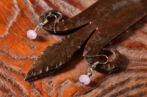 Boucles doreilles faites main en perles - MADEheart.com