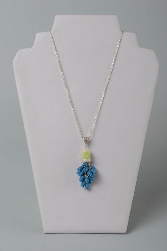 Flower pendant handmade jewelry polymer clay pendant plastic jewelry for women - MADEheart.com