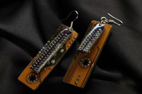 Designer long cyberpunk earrings - MADEheart.com
