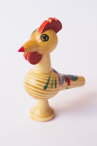 Wooden toy whistle Rooster - MADEheart.com