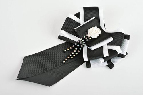 Handmade kanzashi brooch bow brooch rep ribbon brooch for women elegant jewelry - MADEheart.com
