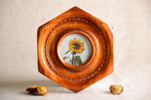 Handmade beautiful photo frame wooden stylish wall design decoupage photo frame - MADEheart.com