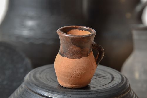 Handmade miniature clay pitcher for shelf or desk décor 0,04 lb - MADEheart.com