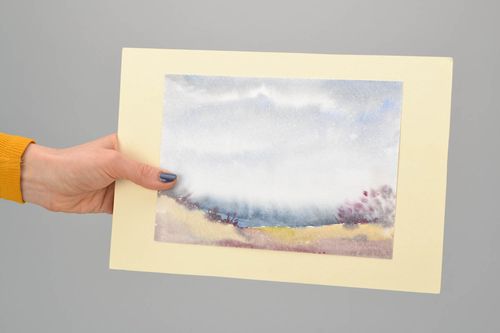 Landscape painting in grey colors - MADEheart.com