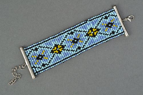 Bracelet en perles de rocaille original bleu - MADEheart.com