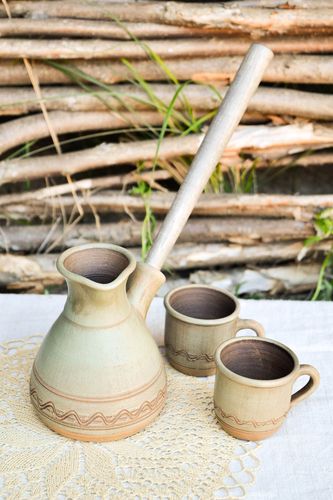 Handmade clay cezve ceramic cezve kitchen pottery ceramic goods home decor  - MADEheart.com