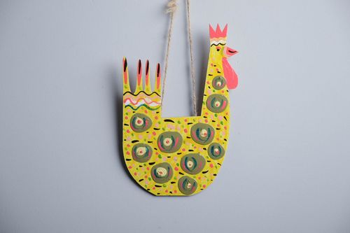 Décoration à suspendre faite main Coq - MADEheart.com