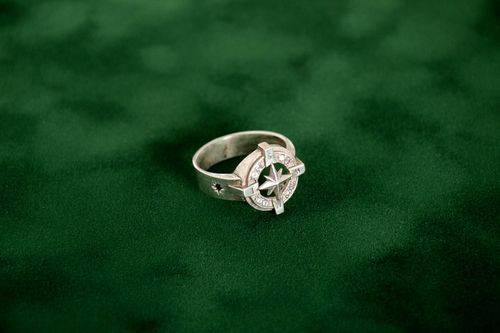 Handmade designer ring silver unusual accessory jewelry for men present - MADEheart.com