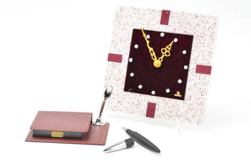 Handmade Uhr aus Glas Designer Wanduhr Haus Dekoration Geschenk Idee originell  - MADEheart.com