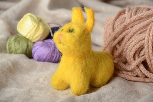 Interior felt toy Yellow Rabbit - MADEheart.com