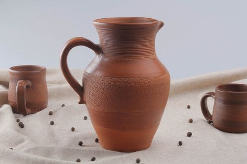 Ceramic terracotta 100 oz water pitcher 0,9 lb - MADEheart.com