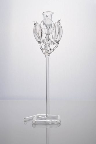 Portavelas de vidrio hecho a mano decoración hogar objeto decoración de cristal - MADEheart.com