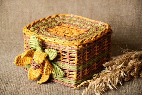 Stylish handmade woven bread basket cute unusual home accessories lovely decor - MADEheart.com