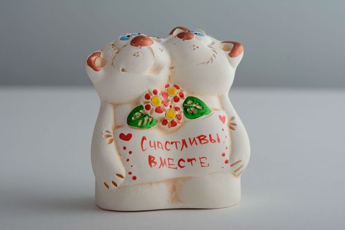 Homemade ceramic bell Cats Love - MADEheart.com