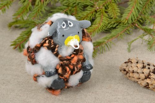 Papier mache statuette Lamb - MADEheart.com