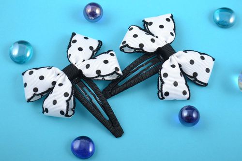 Fermagli per capelli fatti a mano di nastri accessori da donna dautore 2 pz - MADEheart.com