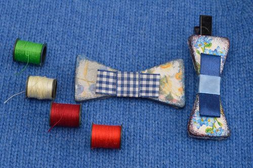 Broche original y gancho artesanales accesorios femeninos lazos celestes - MADEheart.com