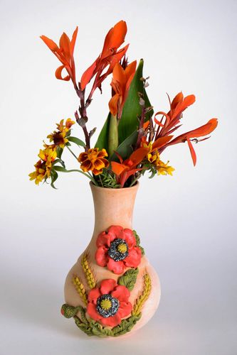 Florero de cerámica con molduras - MADEheart.com