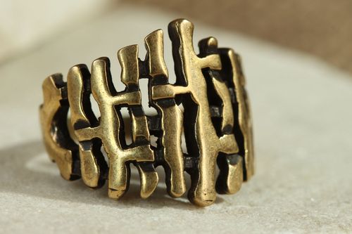 Перстень из бронзы Решетка - MADEheart.com