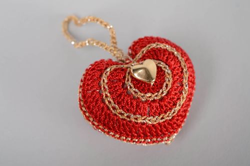 Suspension décorative Coeur rouge faite main - MADEheart.com