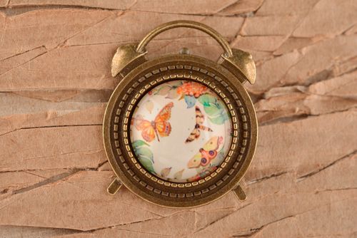 Stylish handmade metal brooch pin glass brooch jewelry fashion accessories - MADEheart.com