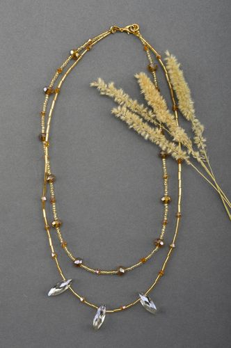 Unusual handmade beaded necklace design artisan jewelry fashion accessories - MADEheart.com