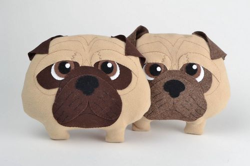 Unusual handmade woolen soft accent pillow in the shape of dog - MADEheart.com