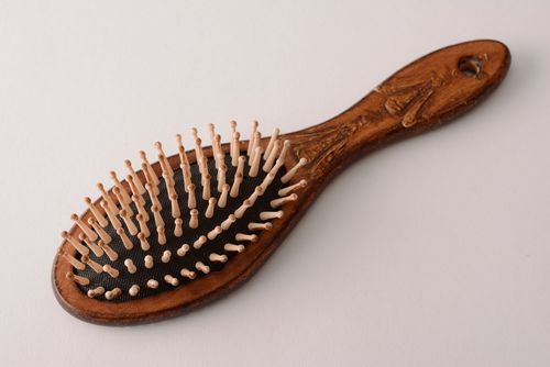 Handmade wooden hair brush stylish decoupage hair brush unusual brush for hair - MADEheart.com
