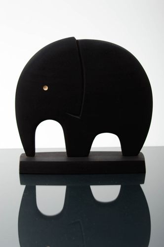 Unusual handmade wooden statuette wooden elephant figurine living room designs - MADEheart.com