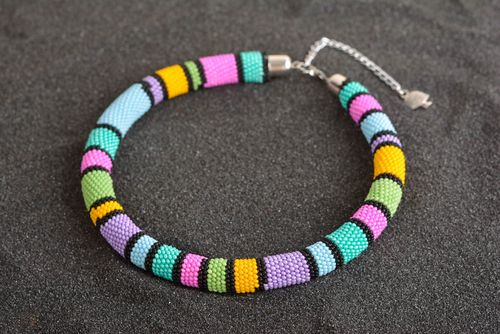 Lange Halskette Damen Halskette Schmuck handgemacht Glasperlen Schmuck schön - MADEheart.com